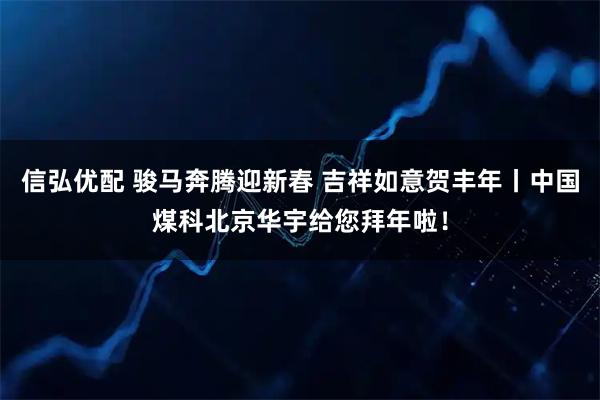 信弘优配 骏马奔腾迎新春 吉祥如意贺丰年丨中国煤科北京华宇给您拜年啦！